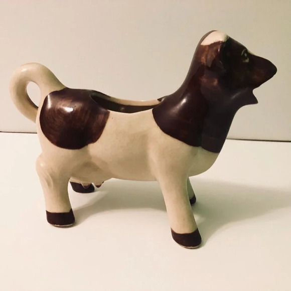 Vintage  Ceramic Cow Creamer Figurine 7 Inch Long Japan - Picture 3 of 13